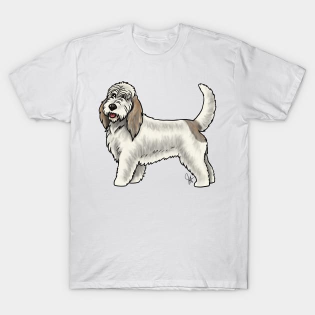 Dog - Grand Basset Griffon Vendeen - White and Grizzle T-Shirt by Jen's Dogs Custom Gifts and Designs